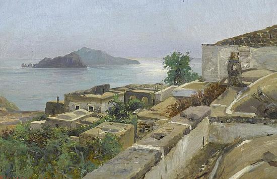 Franz Schreyer View of Capri Spain oil painting art